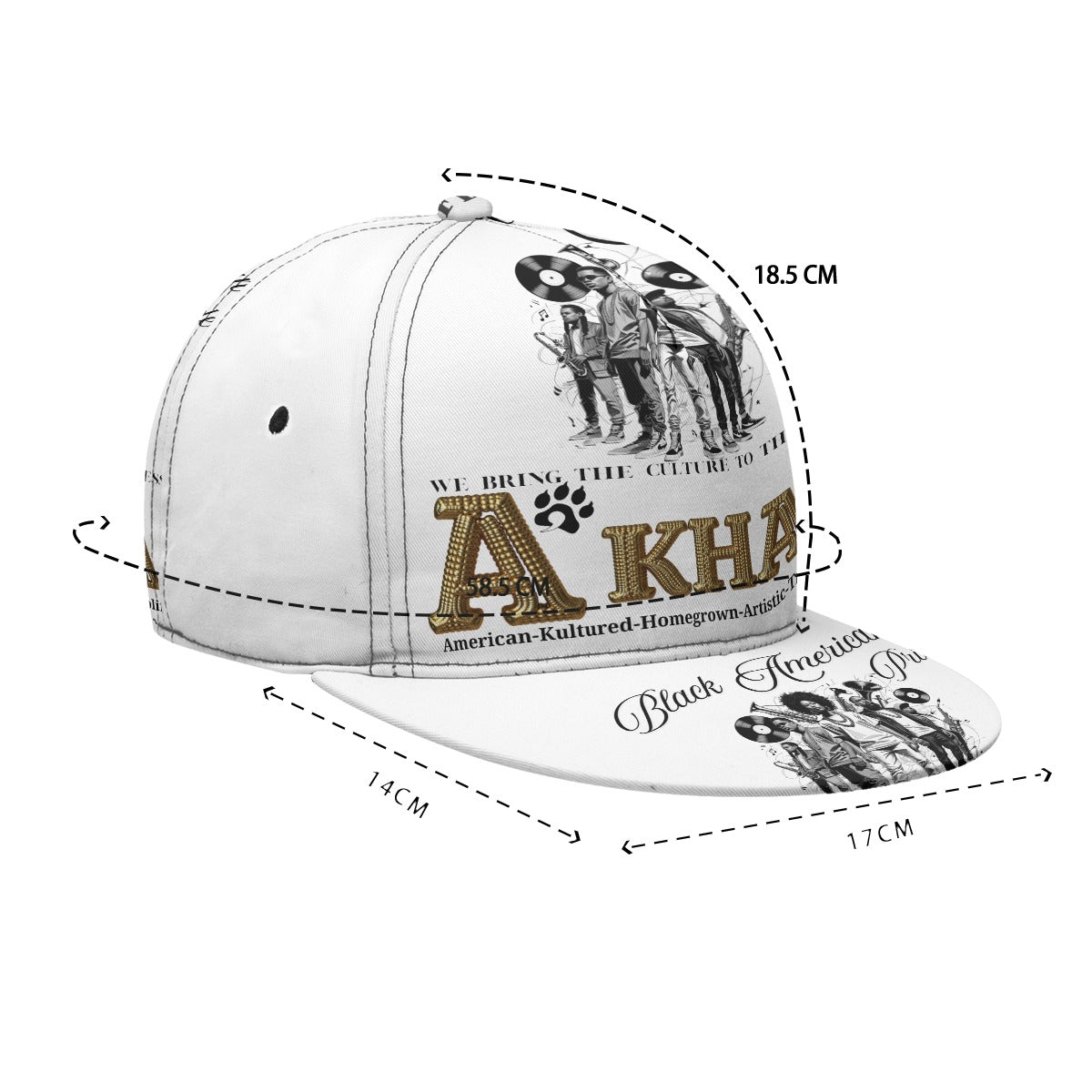 A'Khata All-Over Print Flat-Brim Baseball Cap